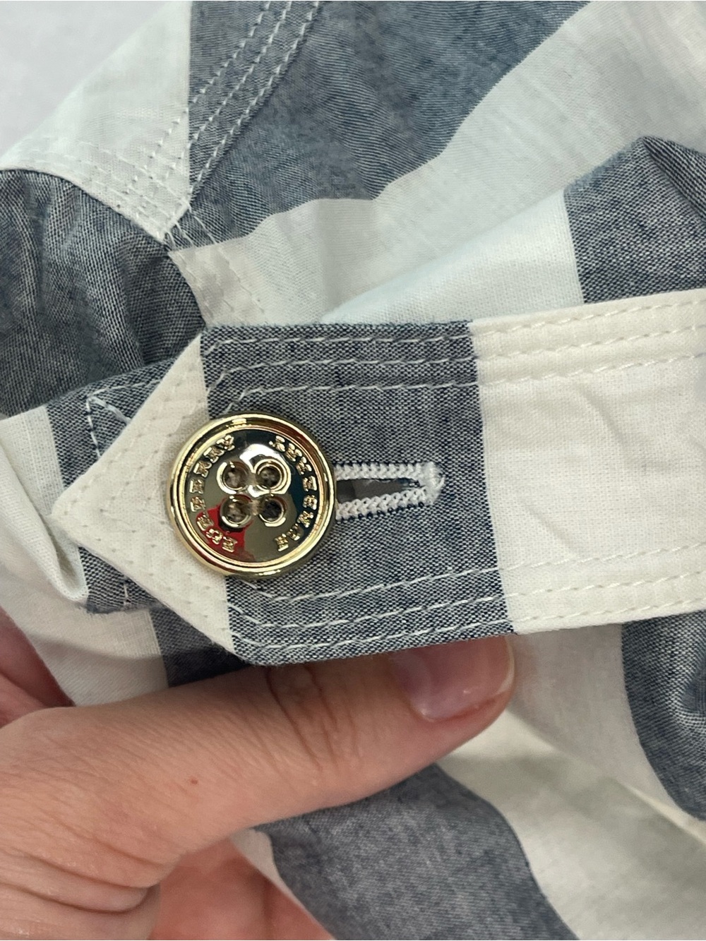 Burberry Brit Blue & White Striped Belted Shirt Dress Size 4 - Picture 7 of 16